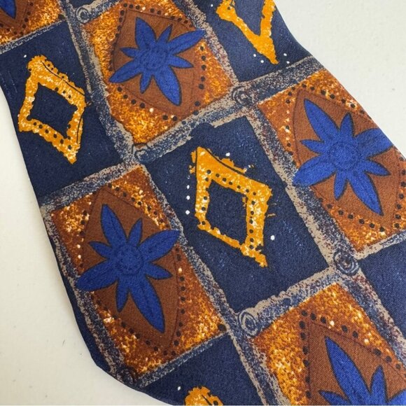 Vintage Hugo Boss 100% Silk Tie Geometric Pattern Made in Italy - Picture 7 of 11